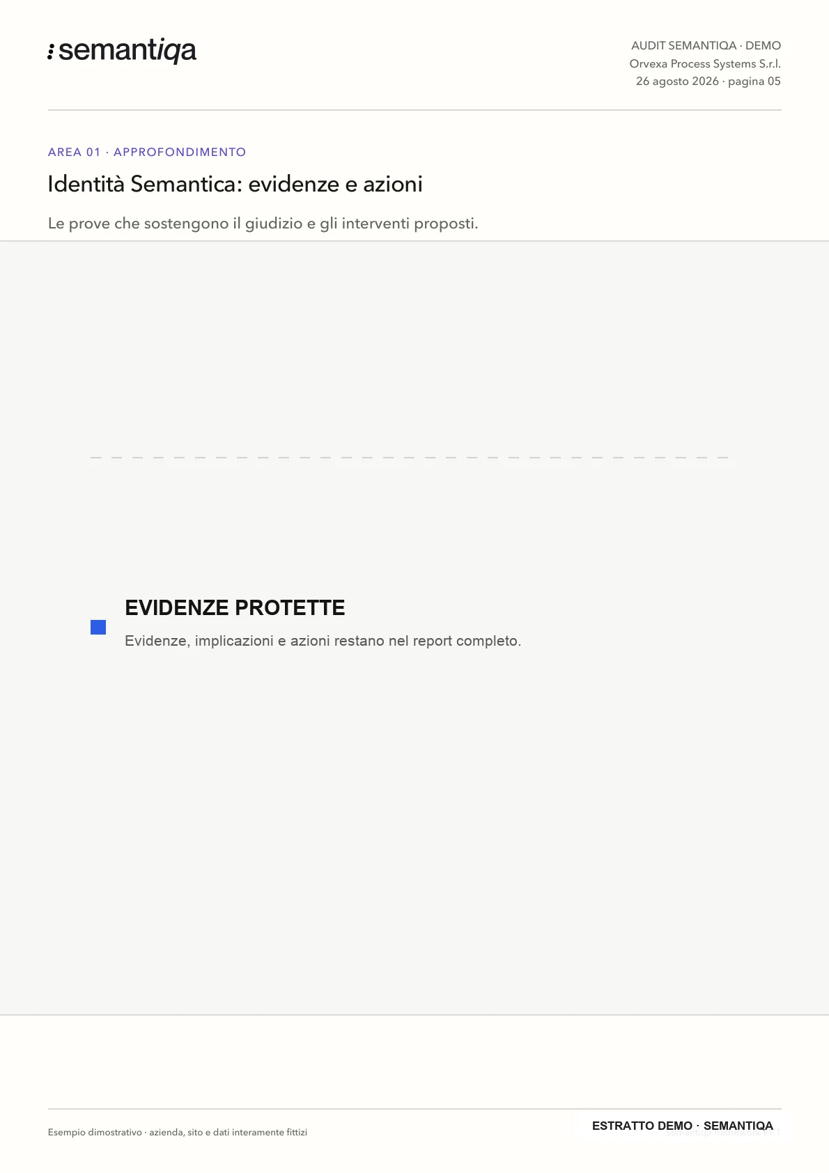 Evidenze e azioni prioritarie nel report dimostrativo